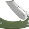 Kubey Dheo EDC Button Lock Knife - OD Green G10