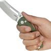 Kubey Dheo EDC Button Lock Knife - OD Green G10