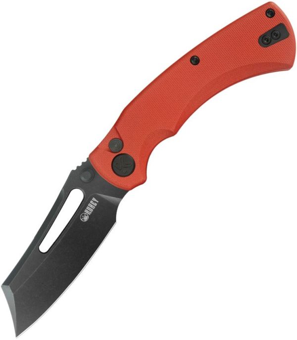 Kubey Dheo EDC Button Lock Knife - Red G10