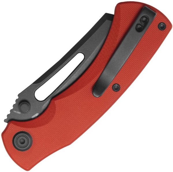Kubey Dheo EDC Button Lock Knife - Red G10