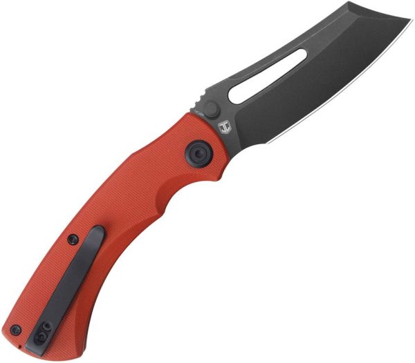 Kubey Dheo EDC Button Lock Knife - Red G10