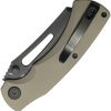 Kubey Dheo EDC Button Lock Wharncliffe Tan G10