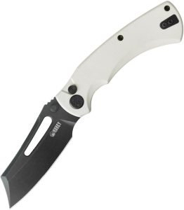 Kubey Dheo EDC Button Lock Wharncliffe White G10