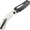 Kubey Dheo EDC Button Lock Wharncliffe White G10