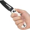 Kubey Dheo EDC Button Lock Wharncliffe White G10