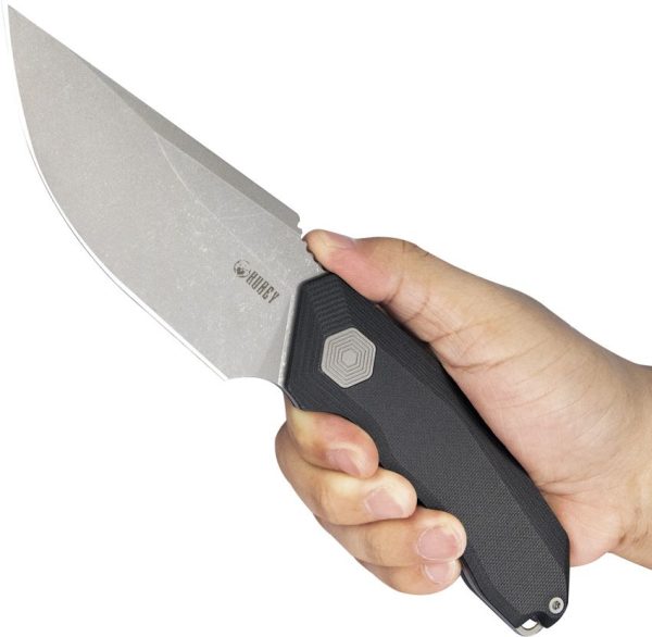 Kubey Basilisk Fixed Blade Drop Point Black G10