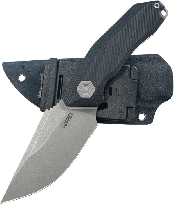 Kubey Basilisk Fixed Blade Drop Point Black G10