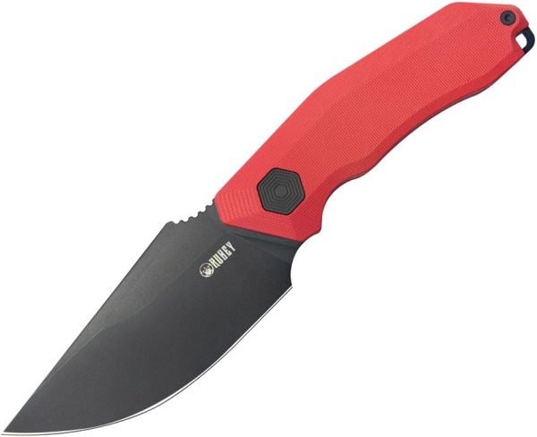 Kubey Basilisk Fixed Blade Drop Point Red G10