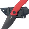 Kubey Basilisk Fixed Blade Drop Point Red G10