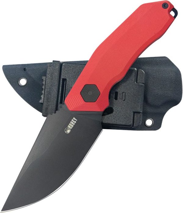 Kubey Basilisk Fixed Blade Drop Point Red G10