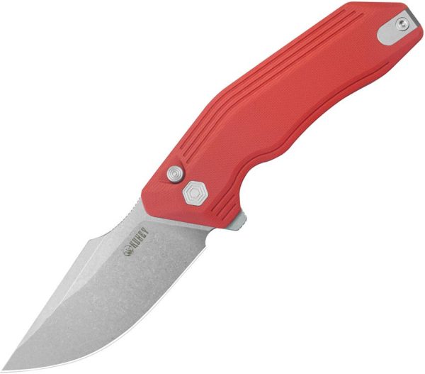 Kubey Basilisk Button Lock Red G10 Folding Knife