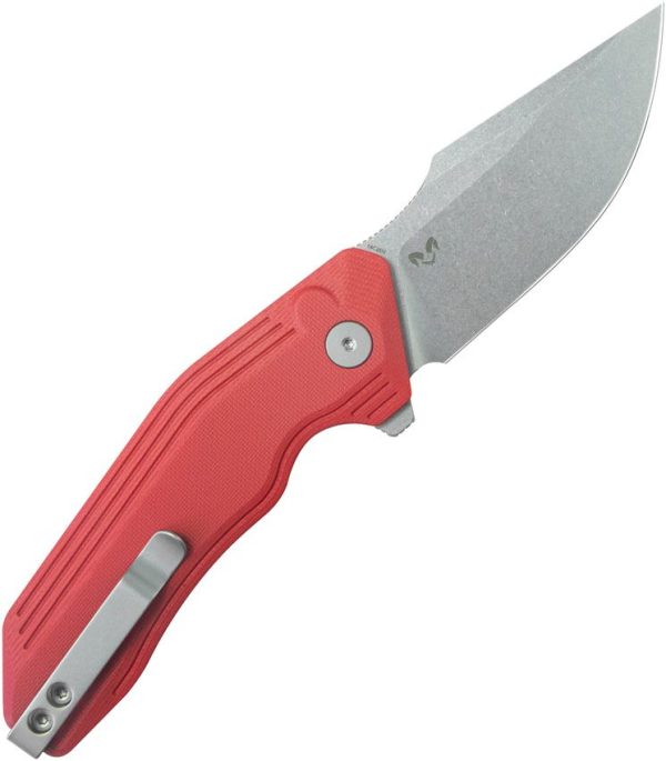 Kubey Basilisk Button Lock Red G10 Folding Knife