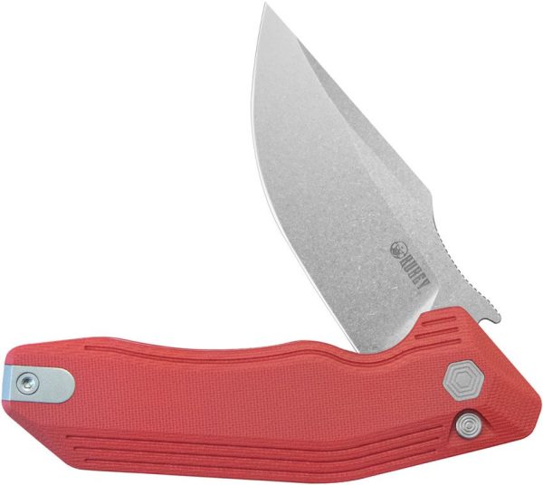 Kubey Basilisk Button Lock Red G10 Folding Knife