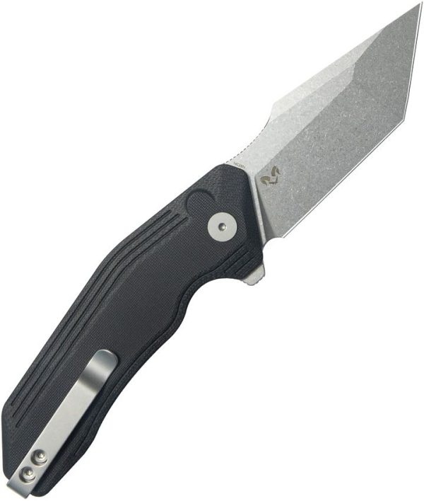 Kubey Yokai Button Lock Black Tanto Folding Knife