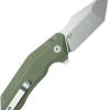 Kubey Yokai Button Lock OD Green Tanto Folding Knife