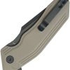 Kubey Yokai Button Lock Tan Tanto Folding Knife