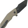 Kubey Yokai Button Lock Tan Tanto Folding Knife