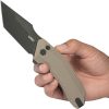 Kubey Yokai Button Lock Tan Tanto Folding Knife