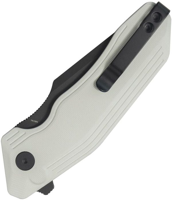 Kubey Yokai Button Lock White Tanto Folding Knife