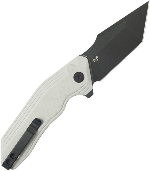 Kubey Yokai Button Lock White Tanto Folding Knife