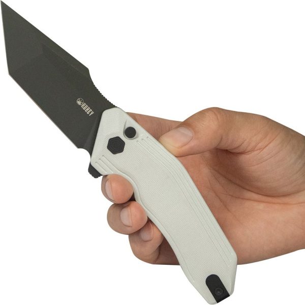 Kubey Yokai Button Lock White Tanto Folding Knife
