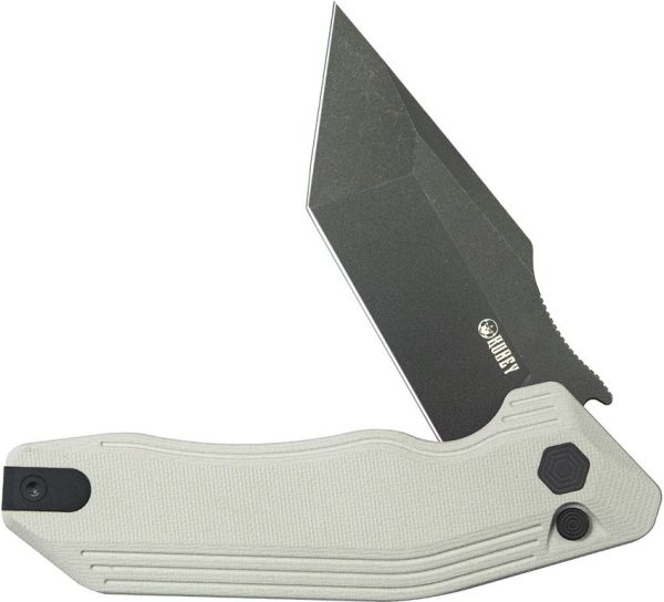 Kubey Yokai Button Lock White Tanto Folding Knife