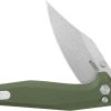 Kubey Hades Button Lock OD Green Clip Point Knife