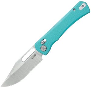 KUB396B.jpg Kubey TBO Crossbar Lock Tiffany Blue Clip Point Knife
