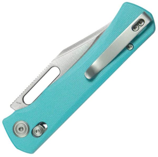 Kubey TBO Crossbar Lock Tiffany Blue Clip Point Knife