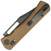Kubey TBO Crossbar Lock Tan Micarta Clip Point Knife