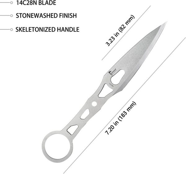 KUB401_add_02.jpg Kubey Kunai Fixed Blade - Skeletonized Handle