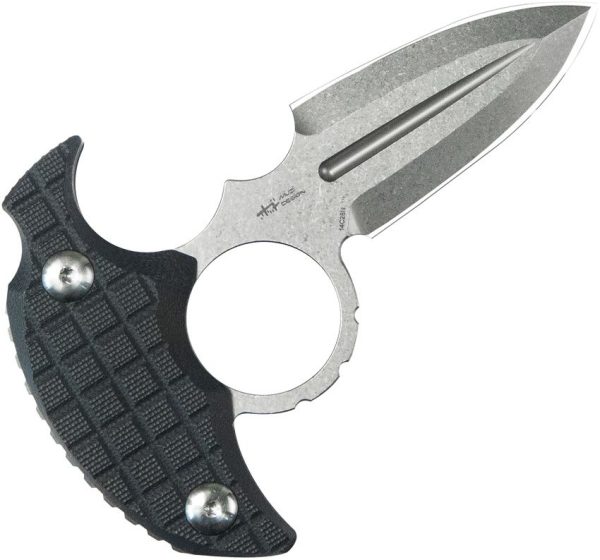 Kubey Cavy Push Dagger Black G10 Fixed Blade Knife