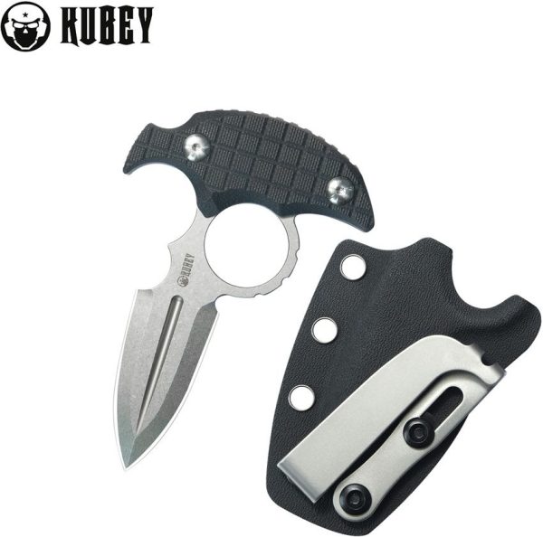 Kubey Cavy Push Dagger Black G10 Fixed Blade Knife