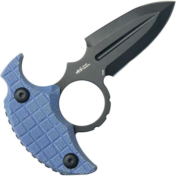 Kubey Cavy Push Dagger Blue G10 Fixed Blade Knife