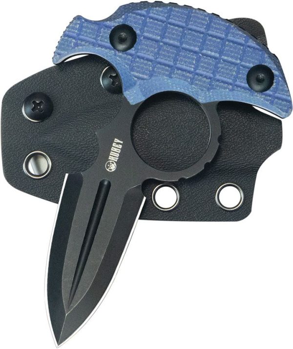 Kubey Cavy Push Dagger Blue G10 Fixed Blade Knife