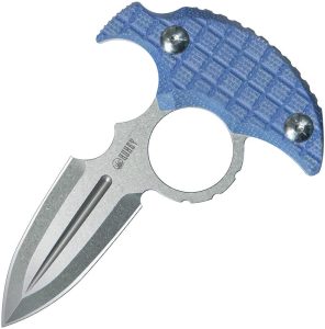 KUB403D.jpg Kubey Cavy Push Dagger Blue G10 Fixed Blade Knife