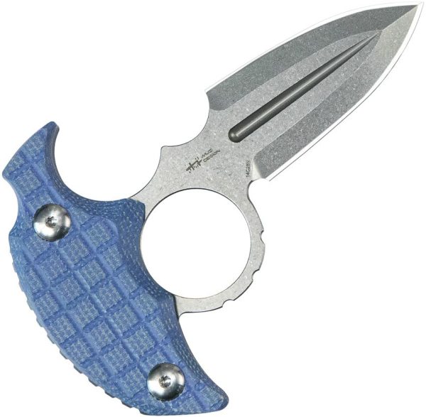 Kubey Cavy Push Dagger Blue G10 Fixed Blade Knife