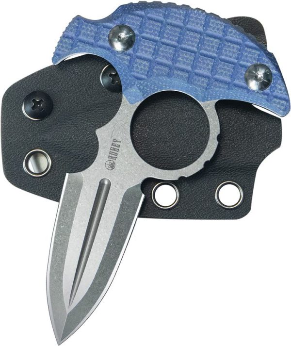 Kubey Cavy Push Dagger Blue G10 Fixed Blade Knife