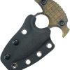 Kubey Cavy Push Dagger Ultem Black Stonewash Fixed Blade
