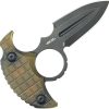 Kubey Cavy Push Dagger Ultem Black Stonewash Fixed Blade