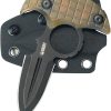 Kubey Cavy Push Dagger Ultem Black Stonewash Fixed Blade
