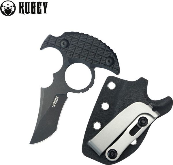 Kubey Stheno Push Dagger Black G10 Fixed Blade Knife