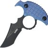 Kubey Stheno Push Dagger Blue Micarta Fixed Blade Knife