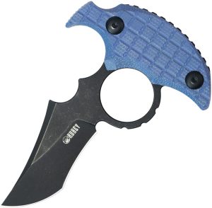 KUB404C.jpg Kubey Stheno Push Dagger Blue Micarta Fixed Blade Knife