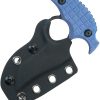 Kubey Stheno Push Dagger Blue Micarta Fixed Blade Knife