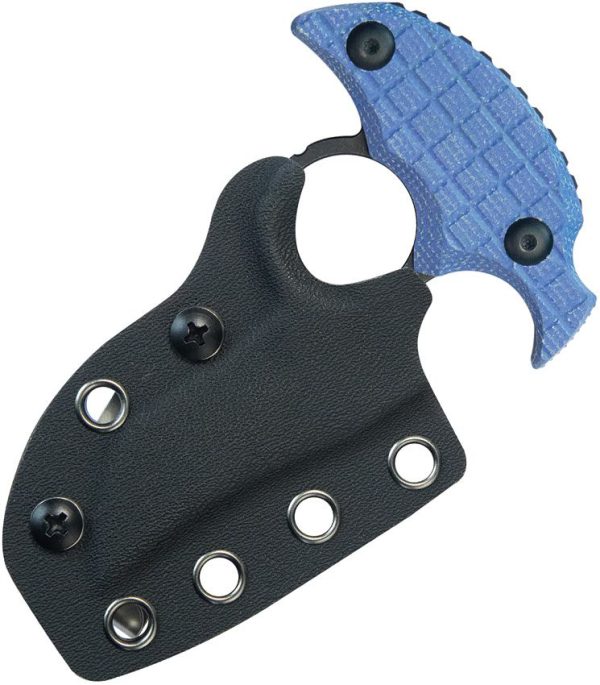Kubey Stheno Push Dagger Blue Micarta Fixed Blade Knife