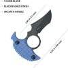 Kubey Stheno Push Dagger Blue Micarta Fixed Blade Knife