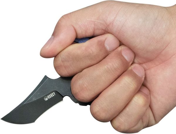 Kubey Stheno Push Dagger Blue Micarta Fixed Blade Knife