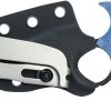 Kubey Stheno Push Dagger Blue Micarta Fixed Blade Knife