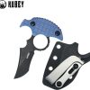 Kubey Stheno Push Dagger Blue Micarta Fixed Blade Knife